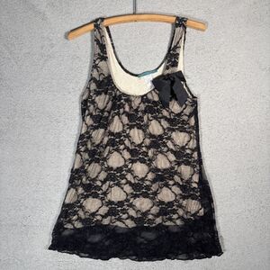 Vintage Julie’s Closet Women L Layered Lace Top Retro Goth Scene Kid‎ Vamp Y2K